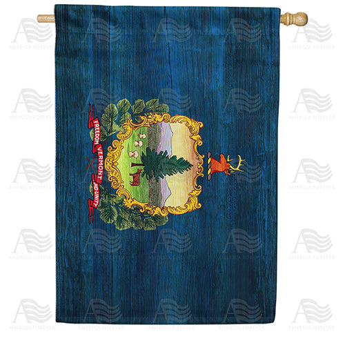 America Forever Vermont State Wood-Style House Flag