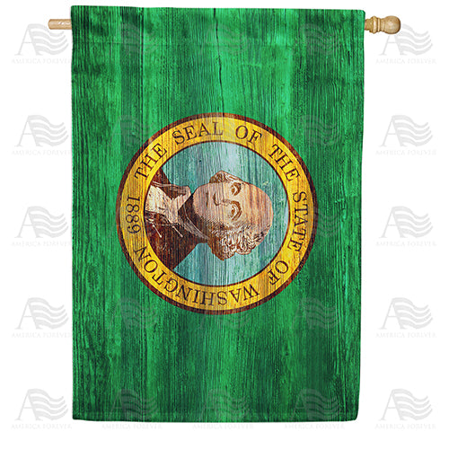 America Forever Washington State Wood-Style House Flag