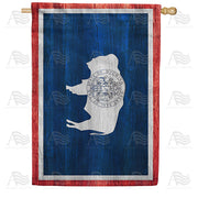 America Forever Wyoming State Wood-Style House Flag