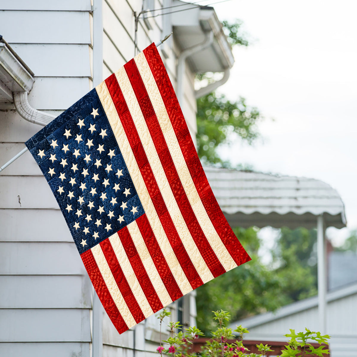 America Forever Patriotic American Flag Quilted Garden Flag