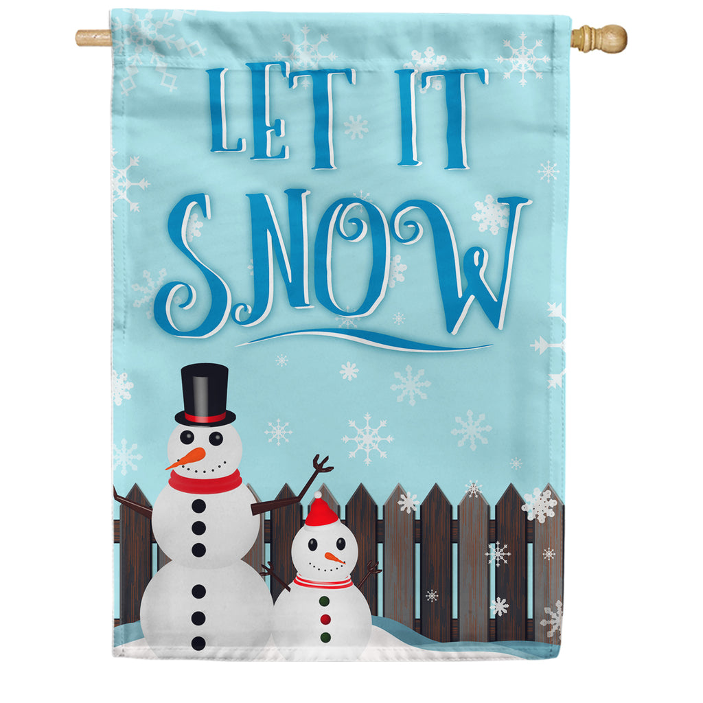 America Forever Let It Snow Backyard Snowmen House Flag