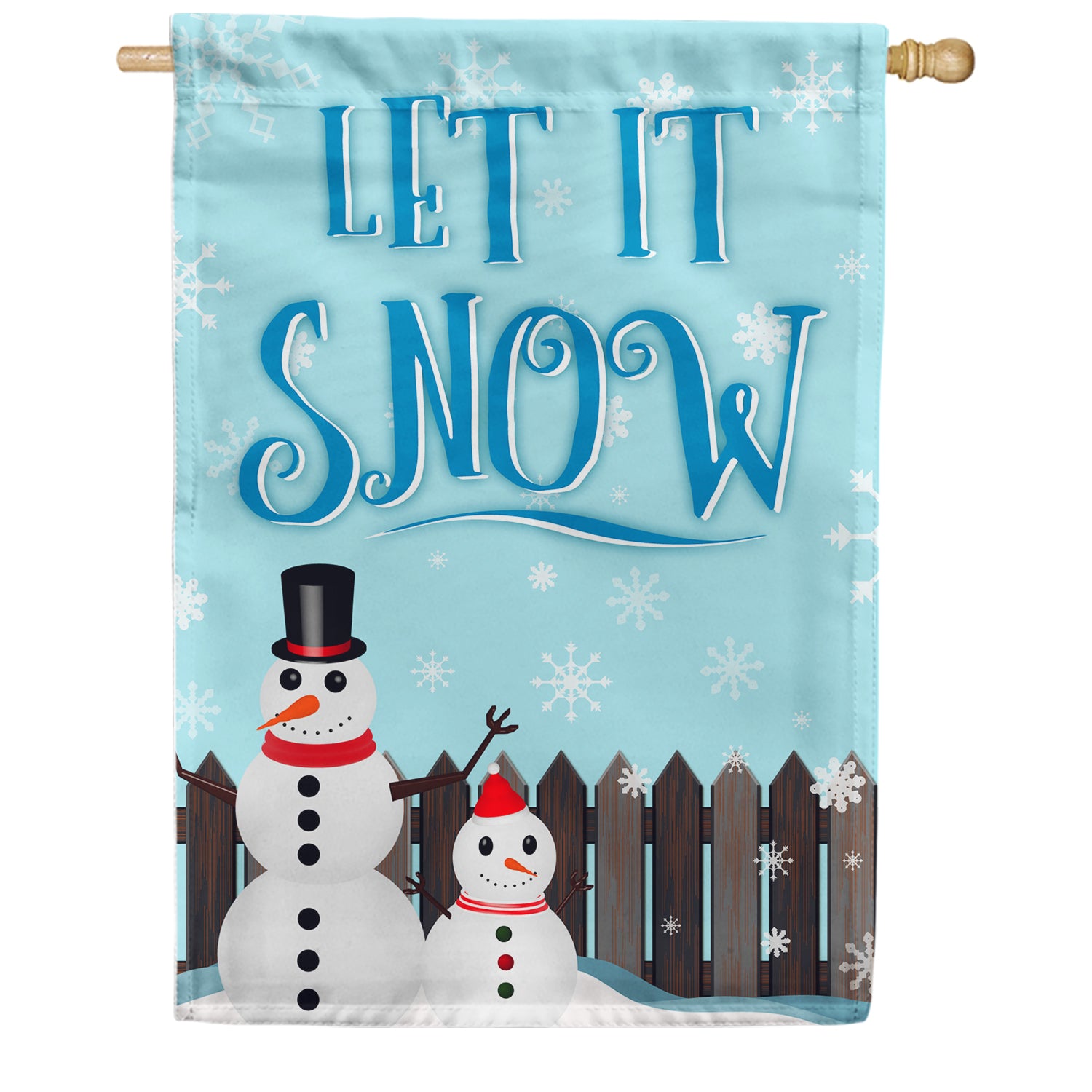 America Forever Let It Snow Backyard Snowmen House Flag