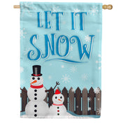 America Forever Let It Snow Backyard Snowmen House Flag