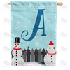 America Forever Let It Snow Backyard Snowmen Monogram House Flag