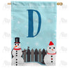 America Forever Let It Snow Backyard Snowmen Monogram House Flag