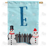 America Forever Let It Snow Backyard Snowmen Monogram House Flag