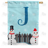 America Forever Let It Snow Backyard Snowmen Monogram House Flag