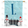 America Forever Let It Snow Backyard Snowmen Monogram House Flag