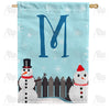 America Forever Let It Snow Backyard Snowmen Monogram House Flag