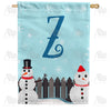 America Forever Let It Snow Backyard Snowmen Monogram House Flag