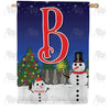 America Forever Snowman Christmas Tree Monogram House Flag