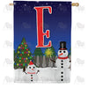 America Forever Snowman Christmas Tree Monogram House Flag