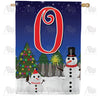 America Forever Snowman Christmas Tree Monogram House Flag