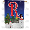 America Forever Snowman Christmas Tree Monogram House Flag