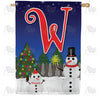 America Forever Snowman Christmas Tree Monogram House Flag