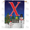 America Forever Snowman Christmas Tree Monogram House Flag