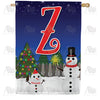 America Forever Snowman Christmas Tree Monogram House Flag