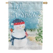 America Forever Let It Snow Watercolor House Flag