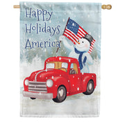America Forever Happy Holidays America House Flag