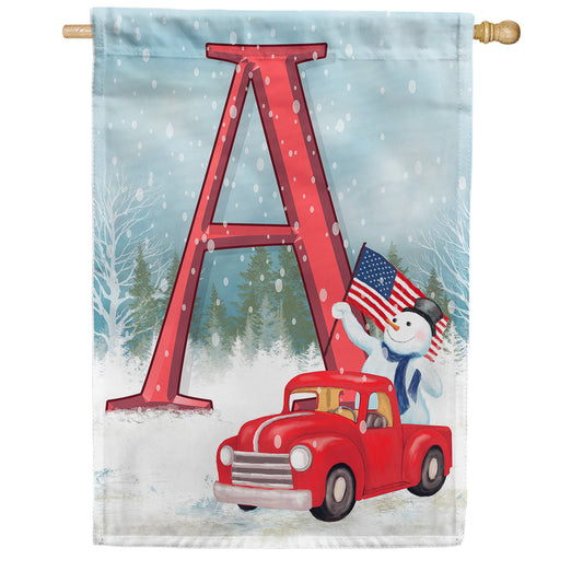 America Forever Happy Holidays America Monogram House Flag