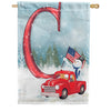 America Forever Happy Holidays America Monogram House Flag