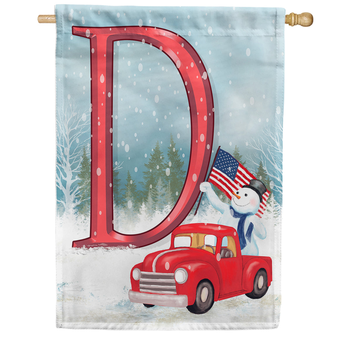 America Forever Happy Holidays America Monogram House Flag