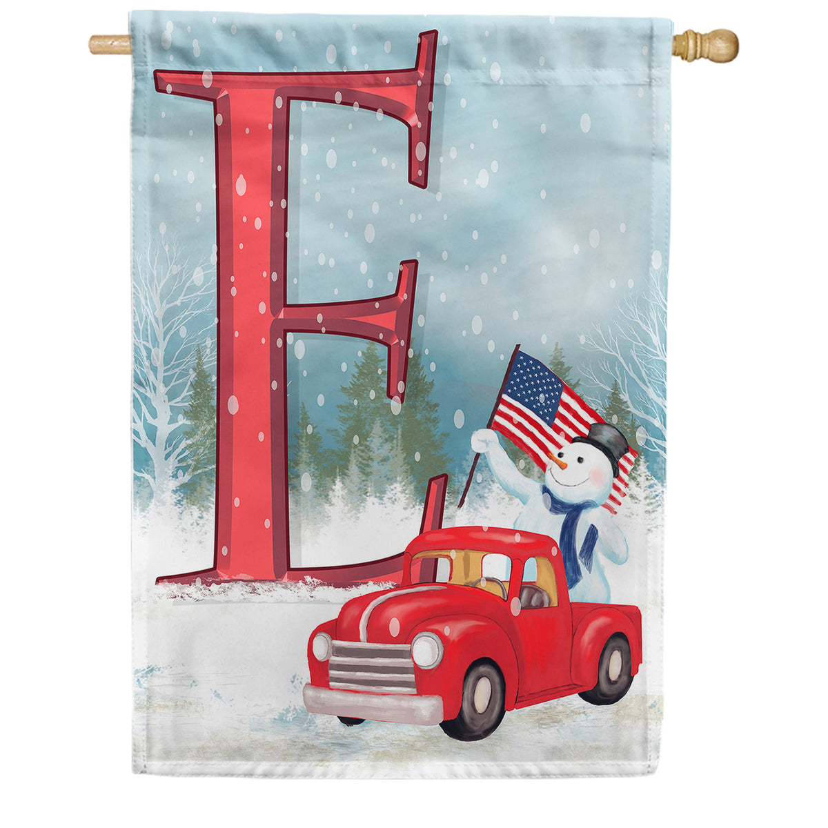 America Forever Happy Holidays America Monogram House Flag