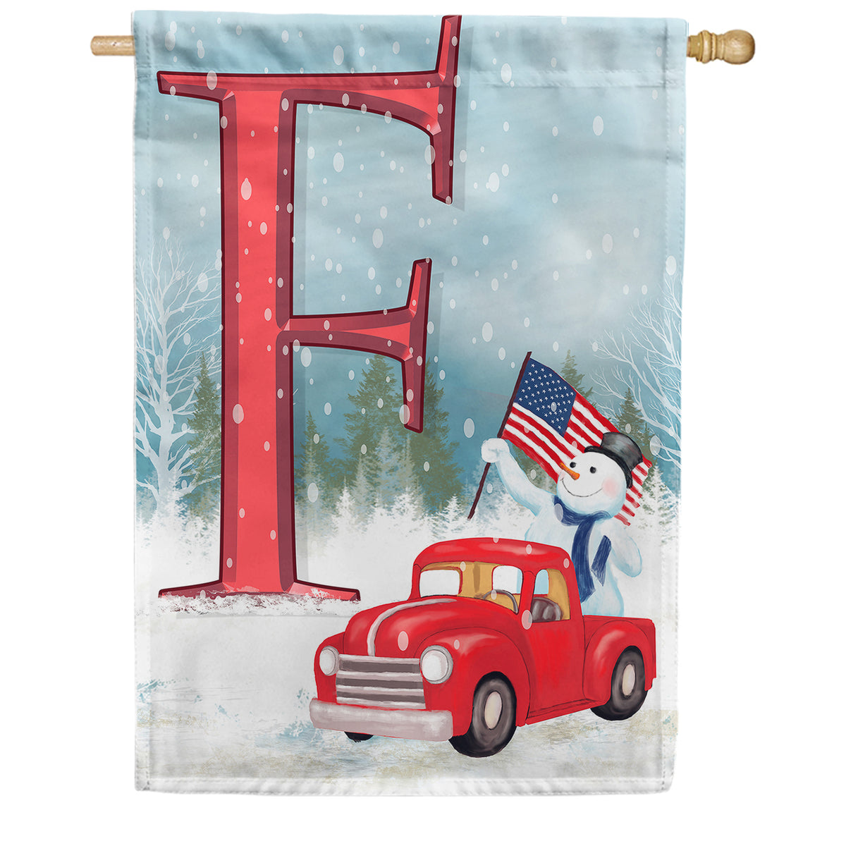 America Forever Happy Holidays America Monogram House Flag