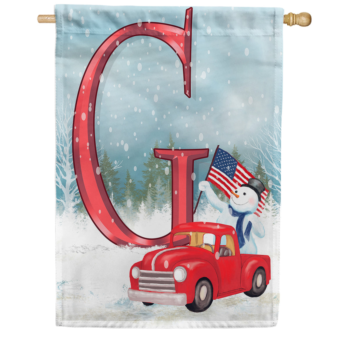 America Forever Happy Holidays America Monogram House Flag
