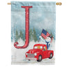 America Forever Happy Holidays America Monogram House Flag