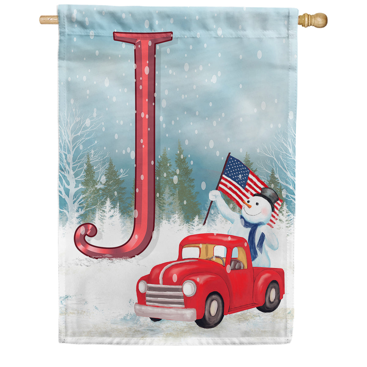 America Forever Happy Holidays America Monogram House Flag