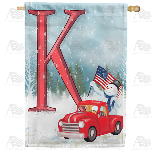 America Forever Happy Holidays America Monogram House Flag