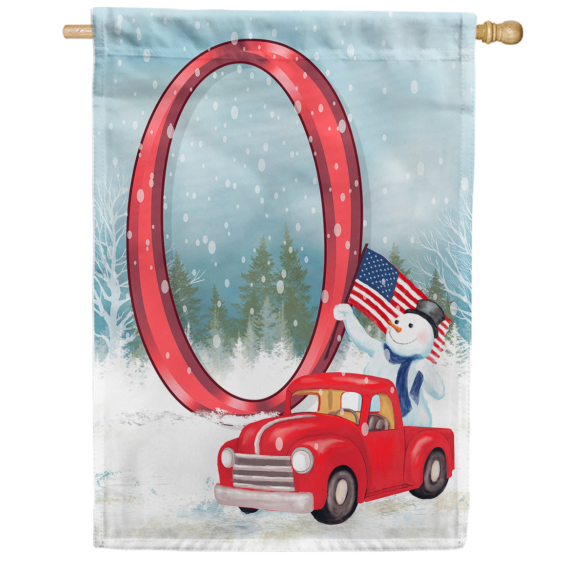 America Forever Happy Holidays America Monogram House Flag