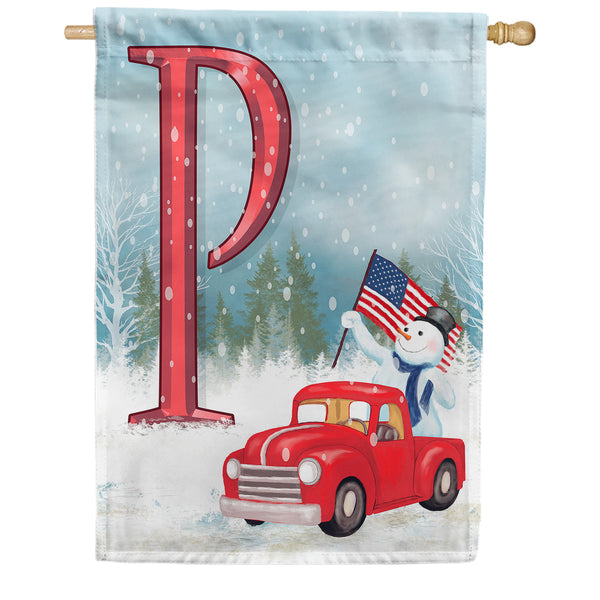 America Forever Happy Holidays America Monogram House Flag