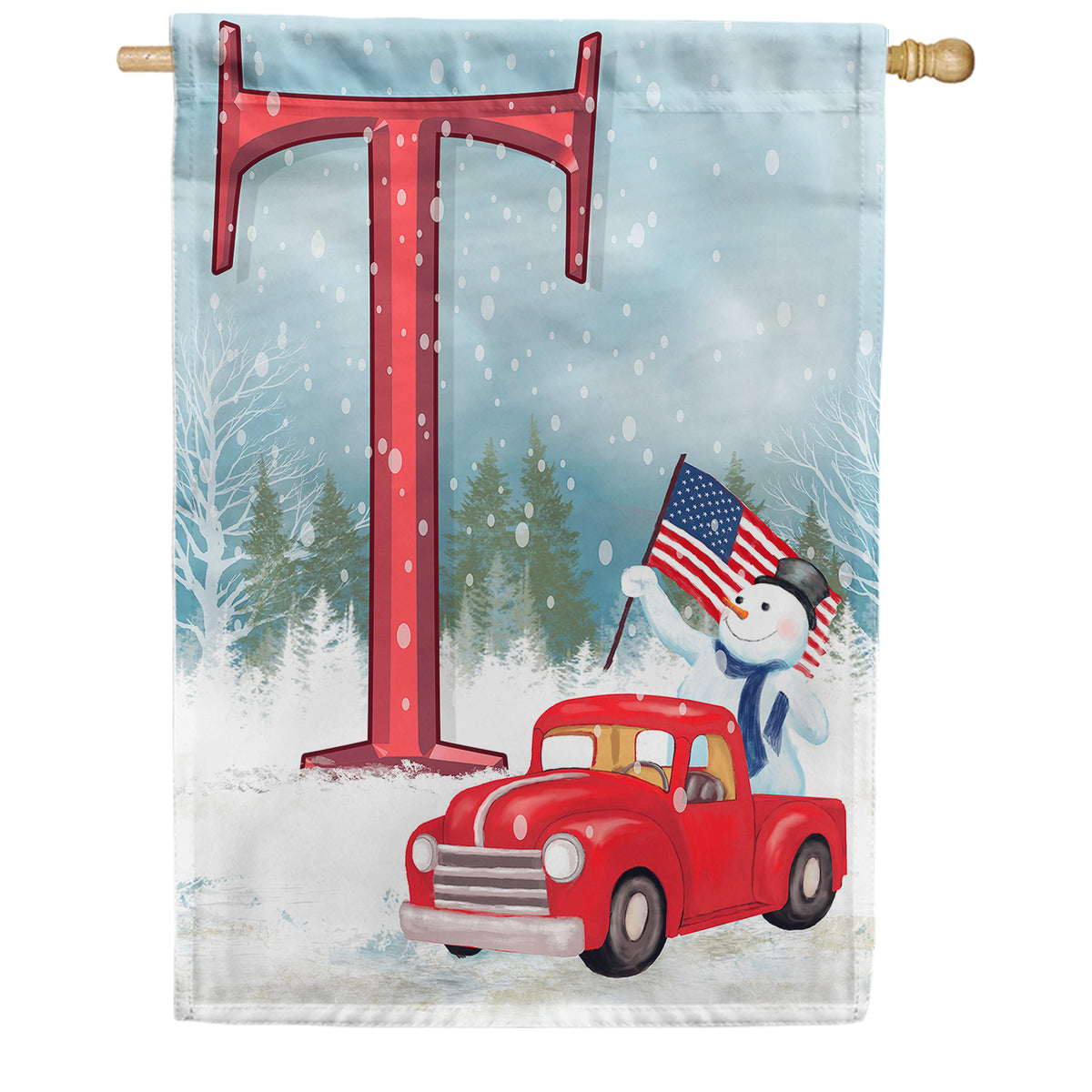 America Forever Happy Holidays America Monogram House Flag