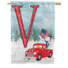 America Forever Happy Holidays America Monogram House Flag