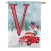 America Forever Happy Holidays America Monogram House Flag