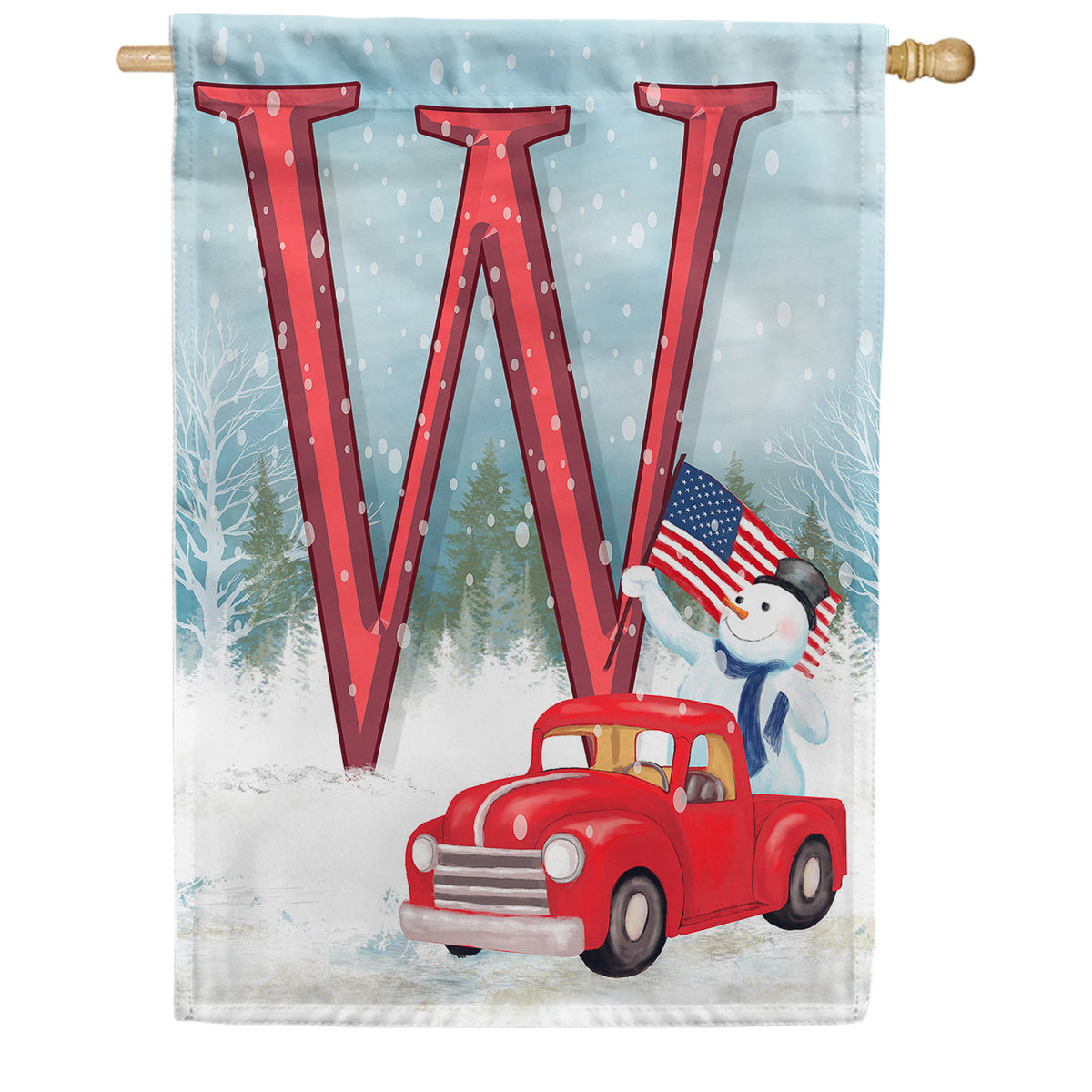 America Forever Happy Holidays America Monogram House Flag