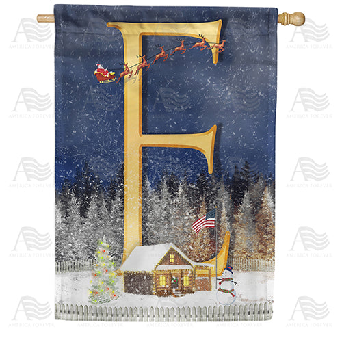 America Forever Santa Is Coming Monogram House Flag