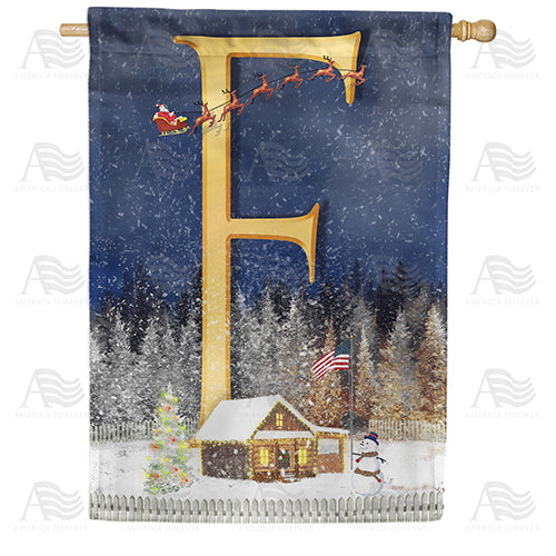 America Forever Santa Is Coming Monogram House Flag