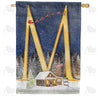 America Forever Santa Is Coming Monogram House Flag