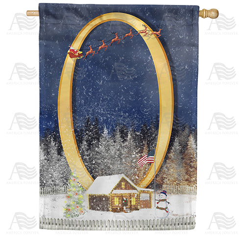 America Forever Santa Is Coming Monogram House Flag