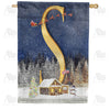 America Forever Santa Is Coming Monogram House Flag