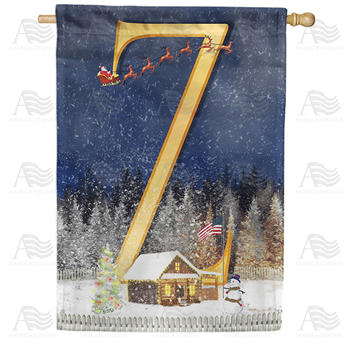 America Forever Santa Is Coming Monogram House Flag