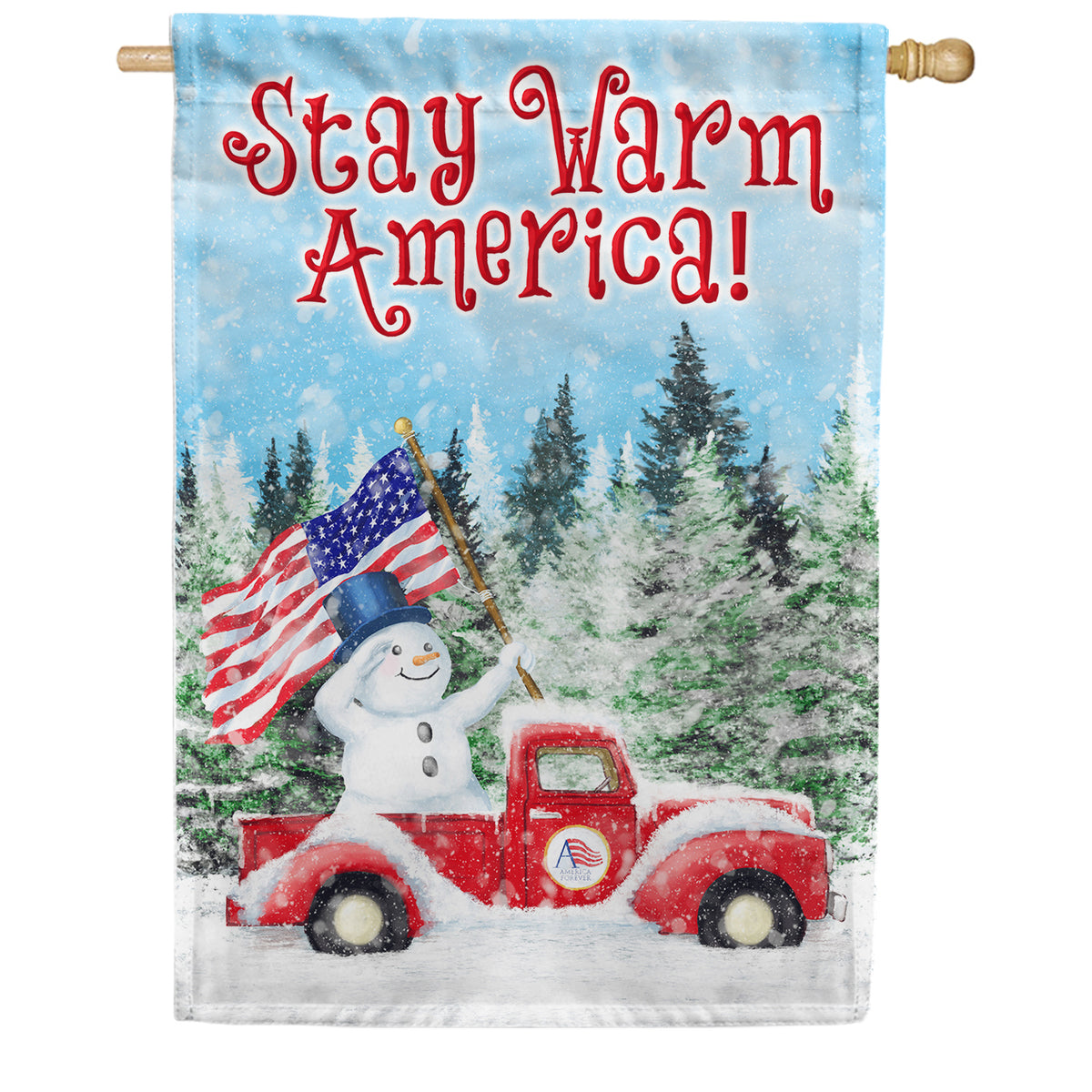 Stay Warm America House Flag