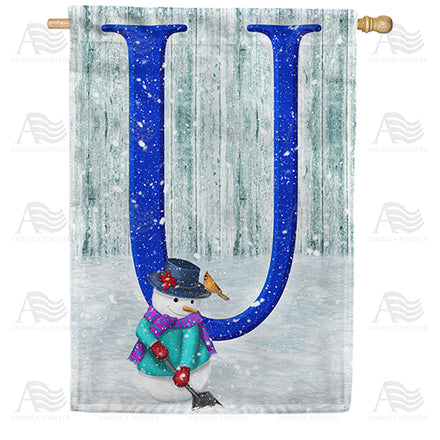 America Forever Just Keep Shovelin' Monogram House Flag