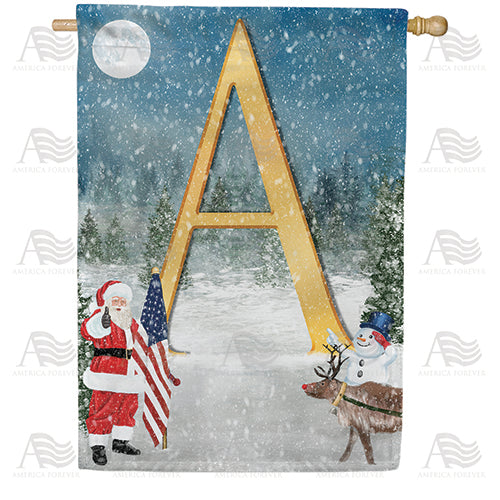 America Forever Merry Christmas USA Monogram House Flag