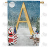 America Forever Merry Christmas USA Monogram House Flag