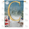 America Forever Merry Christmas USA Monogram House Flag