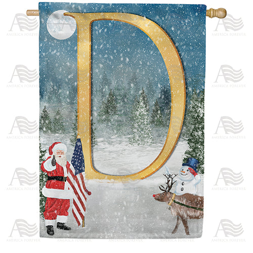 America Forever Merry Christmas USA Monogram House Flag